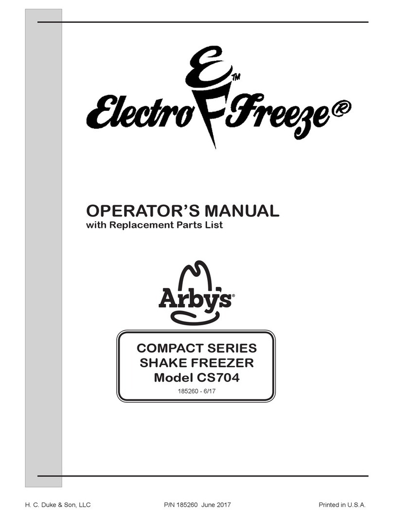H.C Duke & Son Arby's Electro Freeze Compact Series Operator's Manual with Replacement Parts List