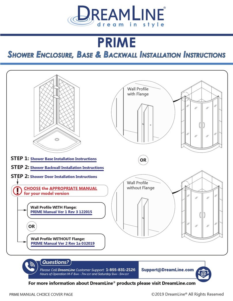 Dreamline PRIME 31x31 User manual Dreamline PRIME 31x31 User manual