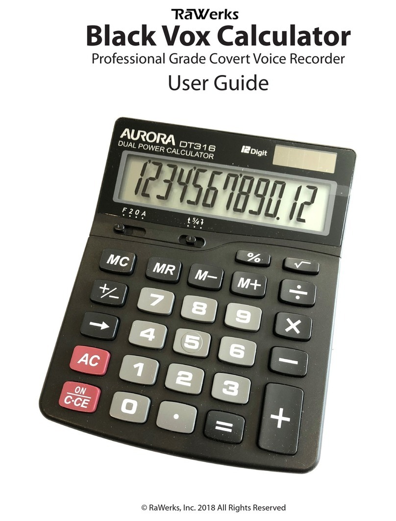 Rawerks Black Vox Calculator user guide