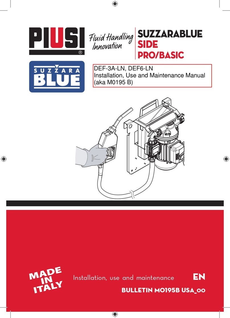 Piusi SUZZARABLUE PRO Installation, use and maintenance manual