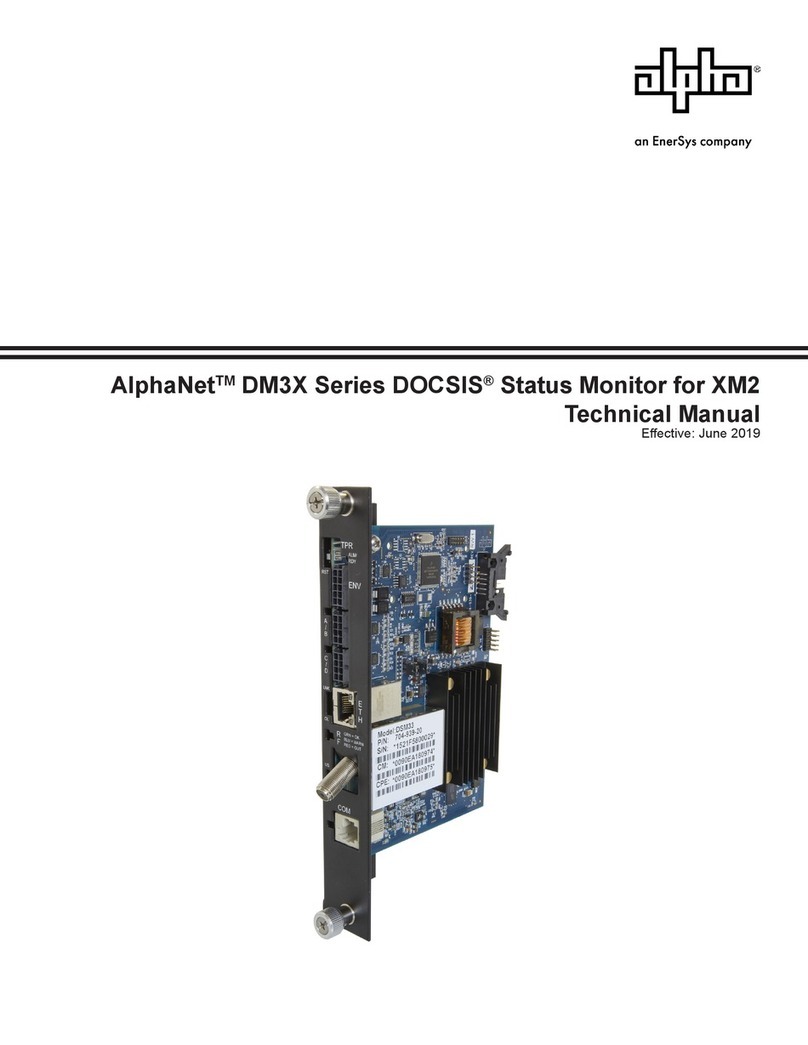 EnerSys Alpha AlphaNet DOCSIS DM3X Series User manual