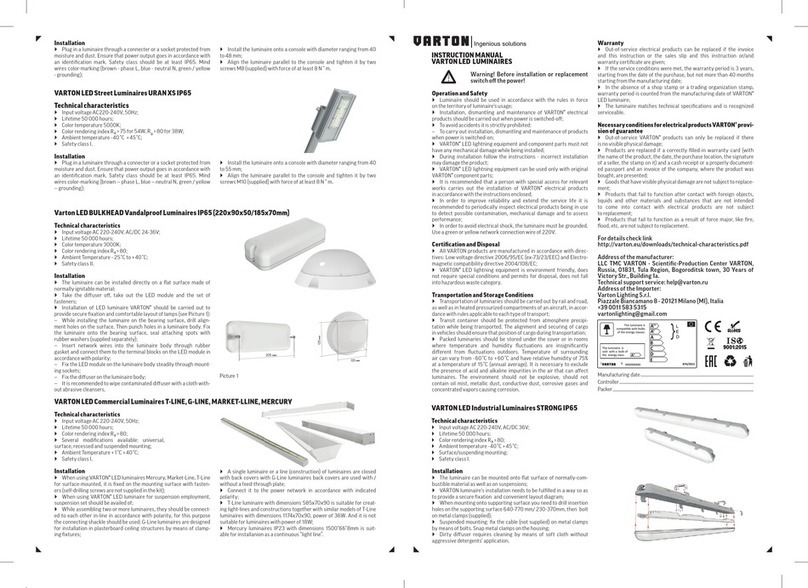 Varton 2 URAN XS IP65 instruction manual