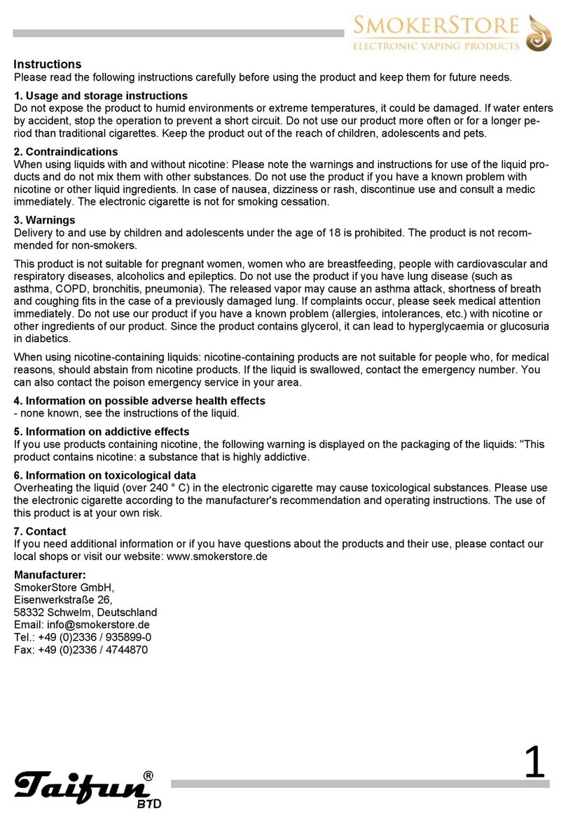 SmokerStore Taifun BTD User manual