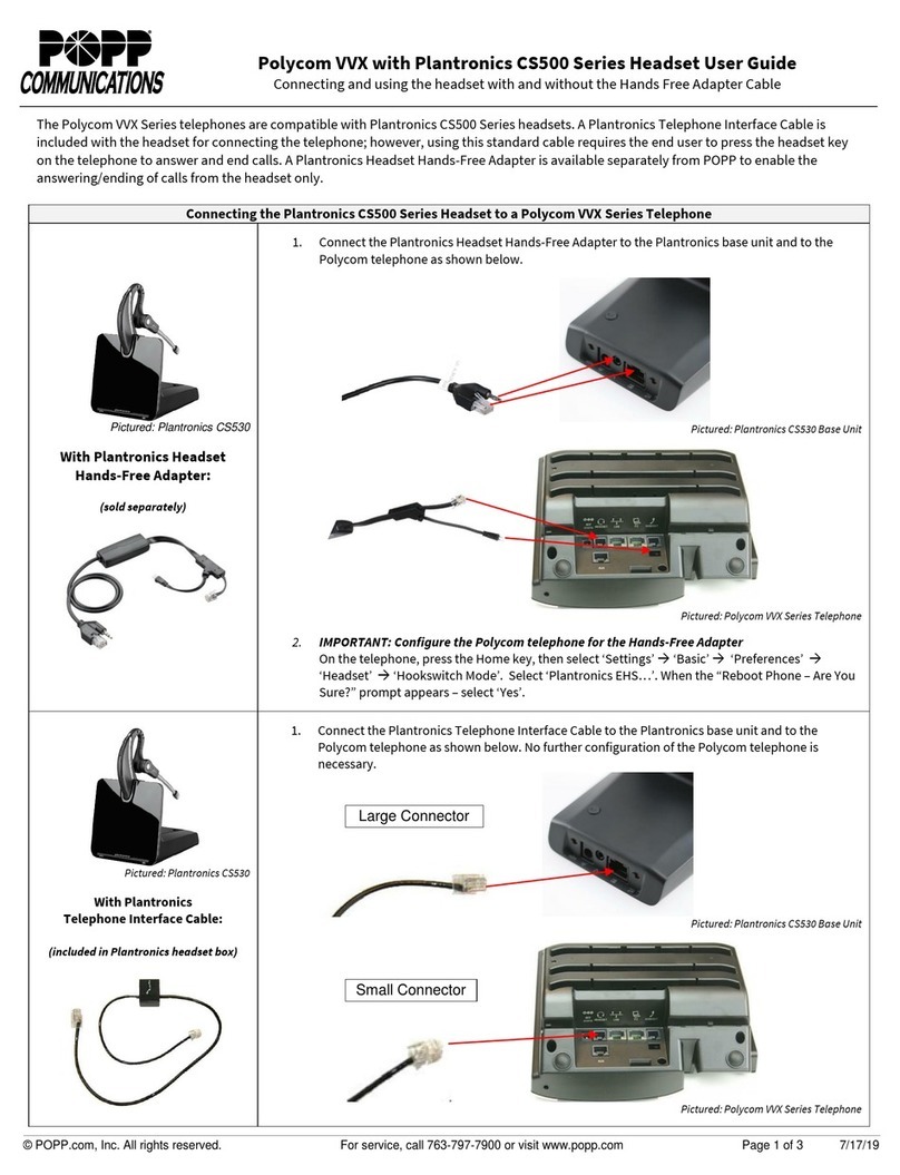 POPP Communications Polycom VVX Series user guide