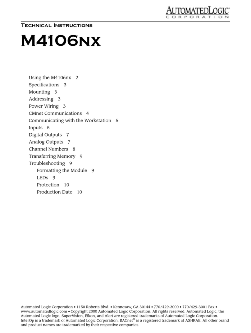 Automated Logic M4106nx Technical instructions