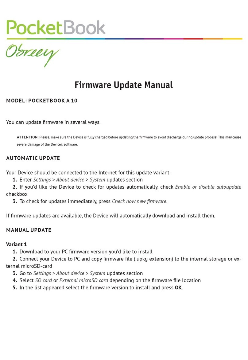 Pocketbook Obreey A 10 Firmware update manual