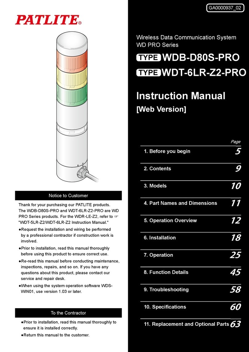 Patlite WD PRO Series instruction manual