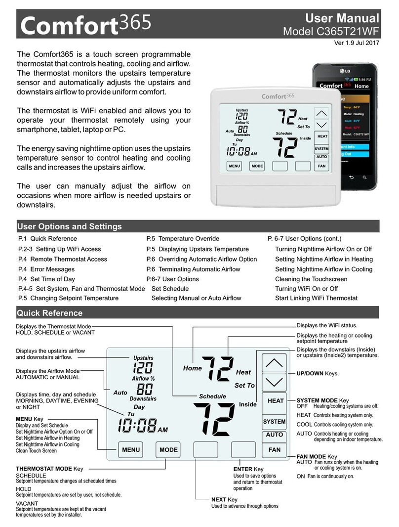 eControls Comfort365 C365T21WF user manual