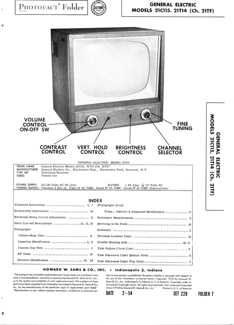 GE Photofact Folder 21C115 Installation instructions