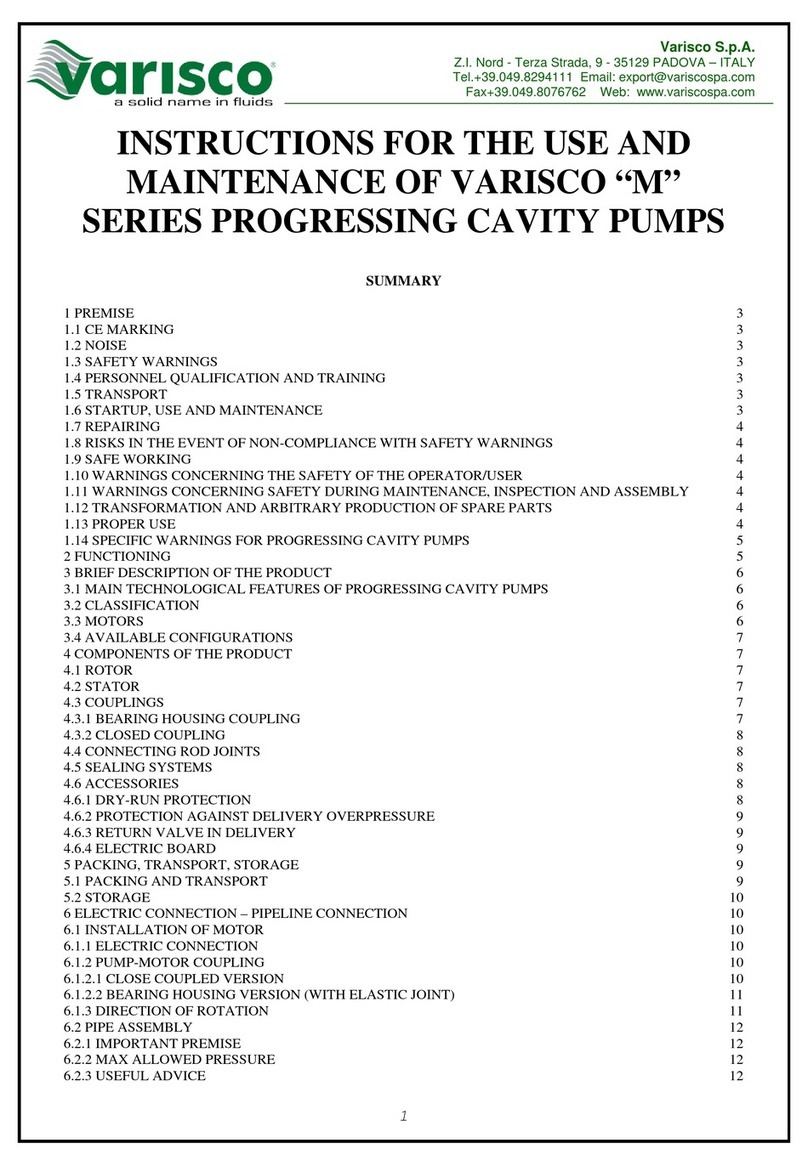 VARISCO M Series Specification sheet