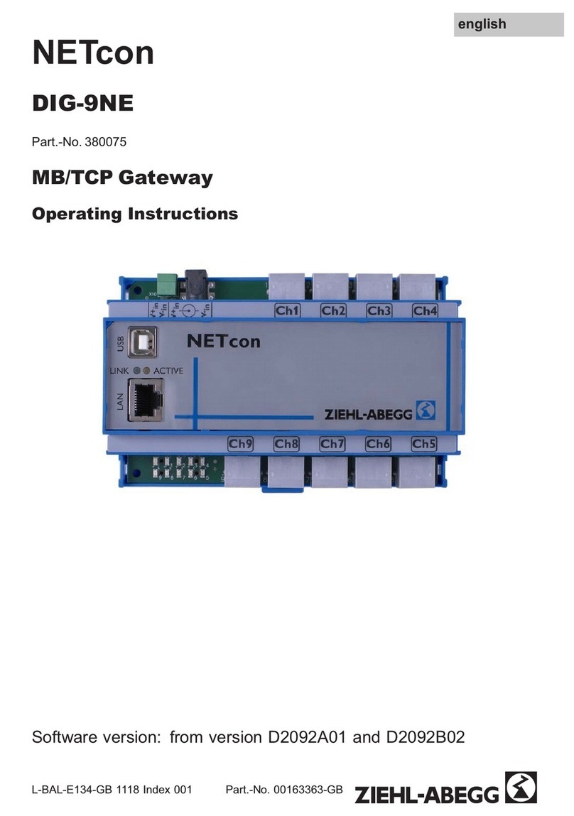 ZIEHL-ABEGG NETcon DIG-9NE User manual