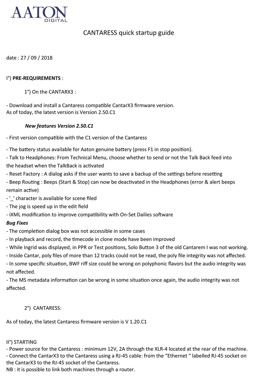 AAton CANTARESS Quick start up guide