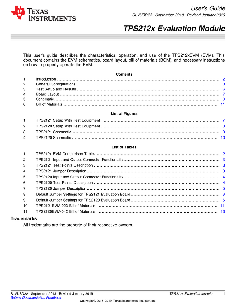 Texas Instruments TPS2121EVM user guide Texas Instruments TPS2121EVM user guide