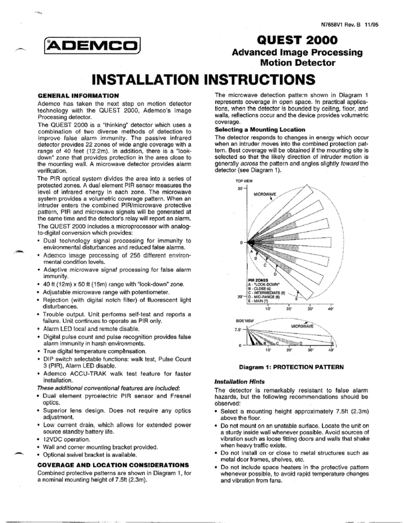 ADEMCO Quest 2000 installation instructions
