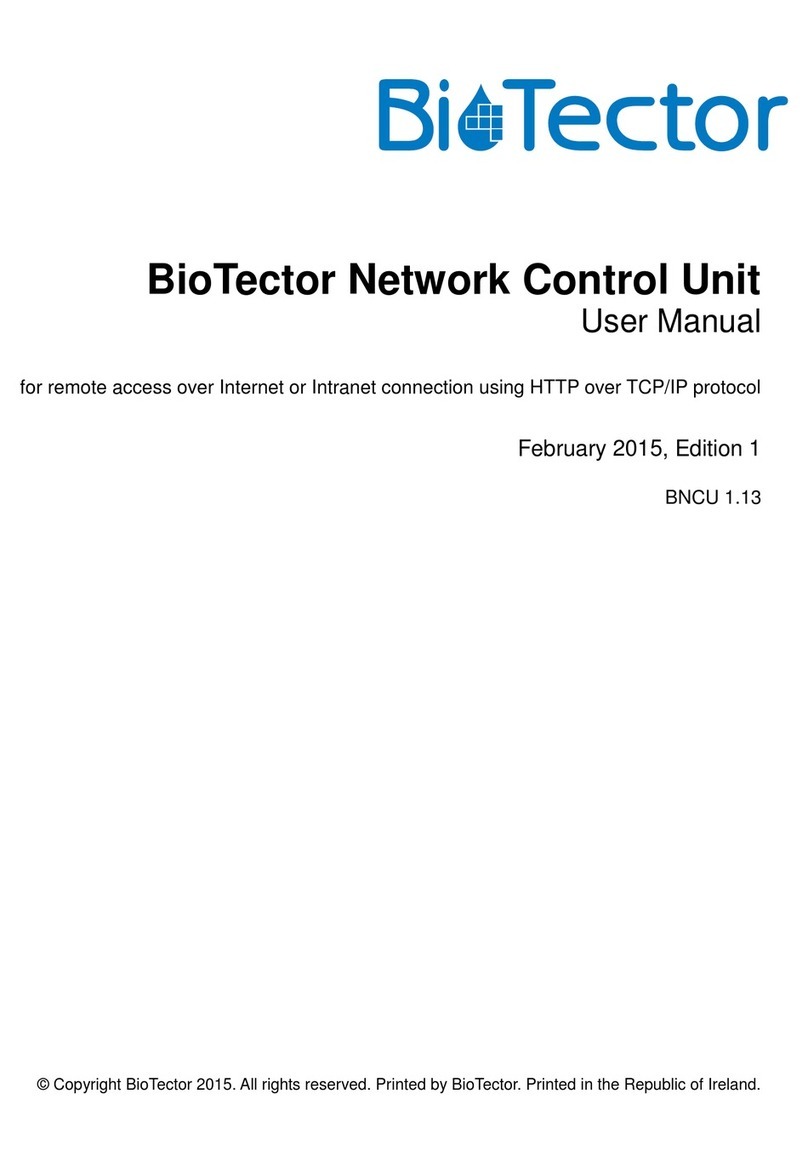 Biotector Network Control Unit user manual Biotector Network Control Unit user manual