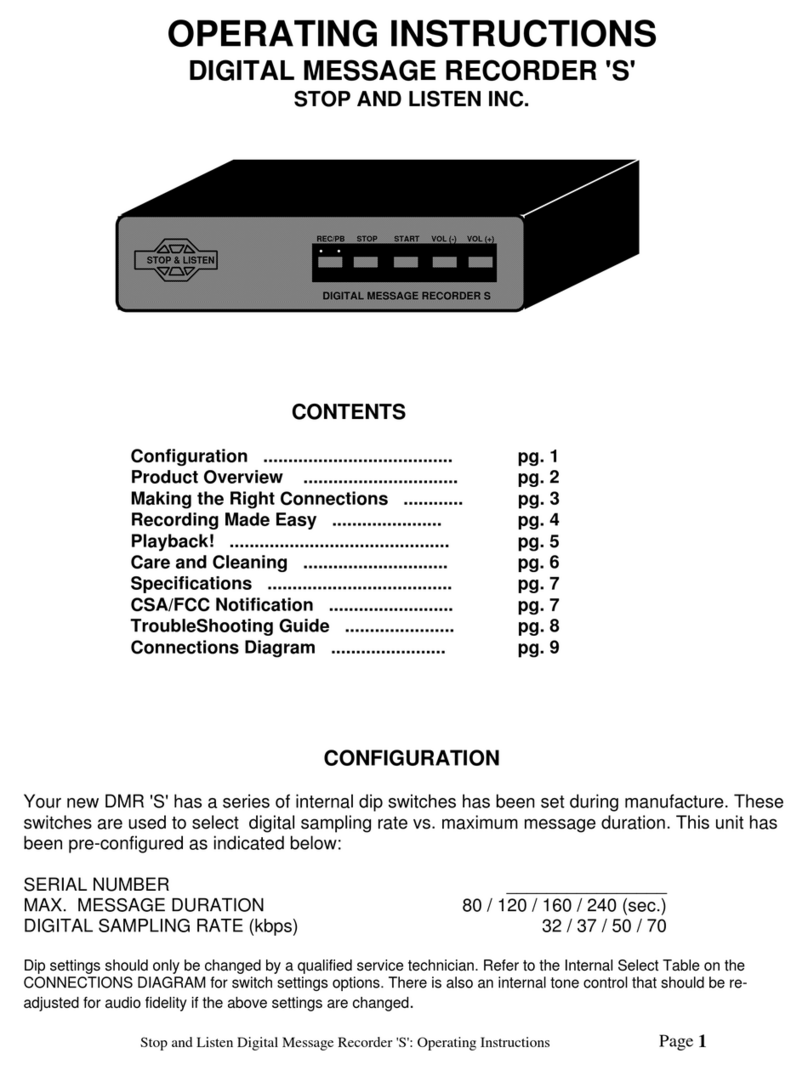 Stop & Listen DMR S Series operating instructions