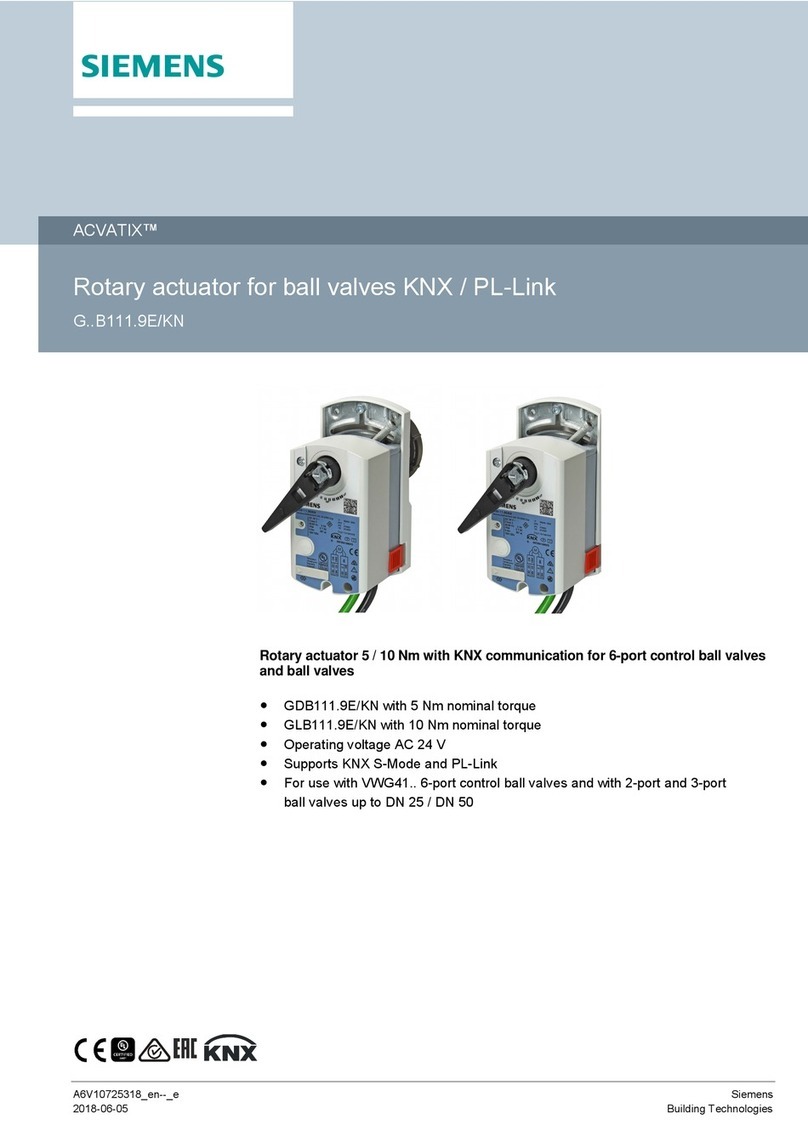 Siemens ACVATIX G B111.9E/KN Series User manual