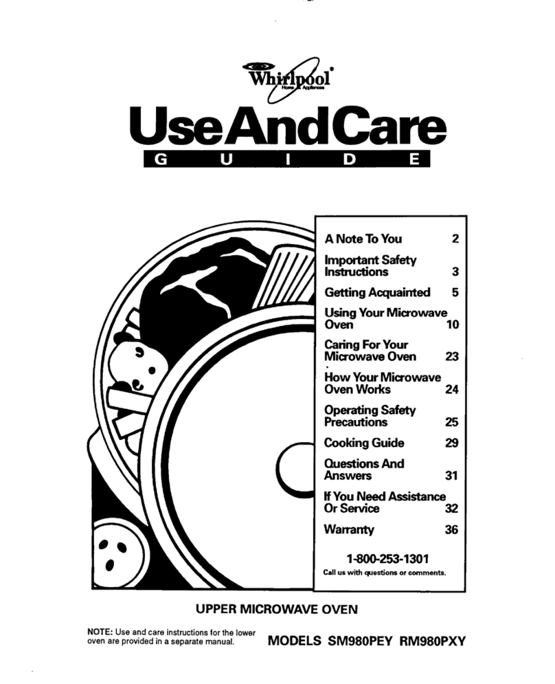 Whirlpool SM980PEY Use and care guide