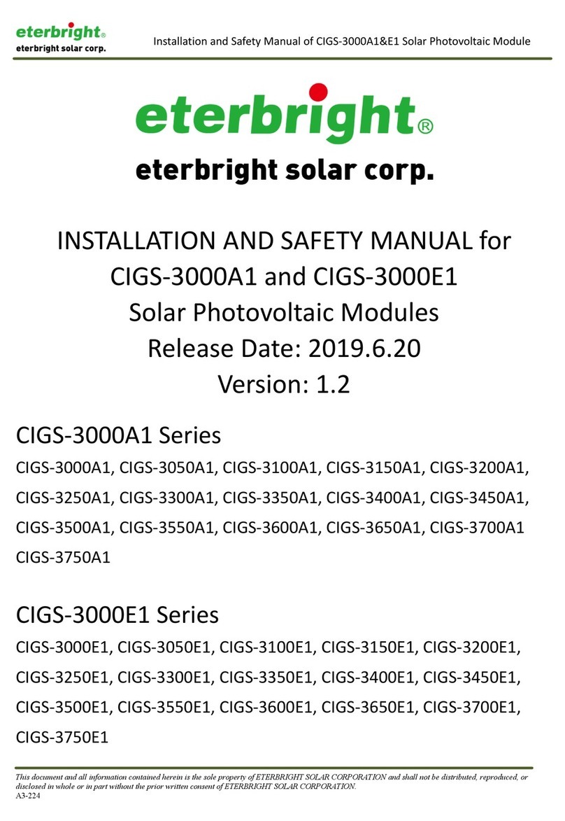 Eterbright CIGS-3000A1 Series Installation and safety manual Eterbright CIGS-3000A1 Series Installation and safety manual