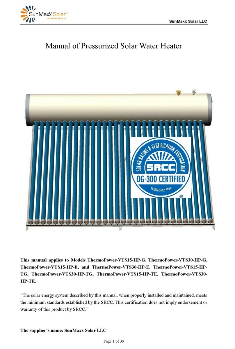 SunMaxx Solar ThermoPower-VTS15-HP Series manual
