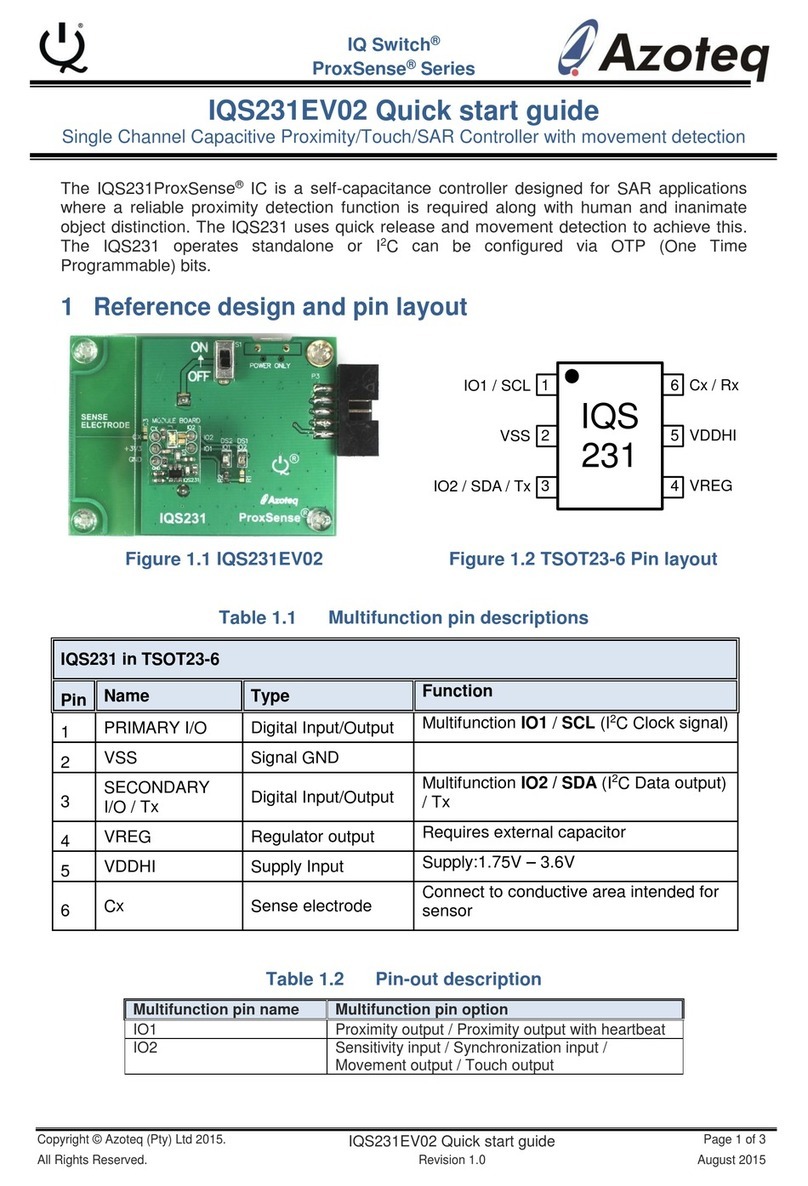 Azoteq IQ Switch - ProxSense Series quick start guide Azoteq IQ Switch - ProxSense Series quick start guide