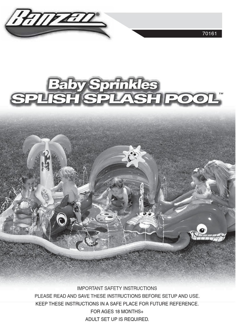Banzai Baby Sprinkles Splish Splash Pool Important safety instructions