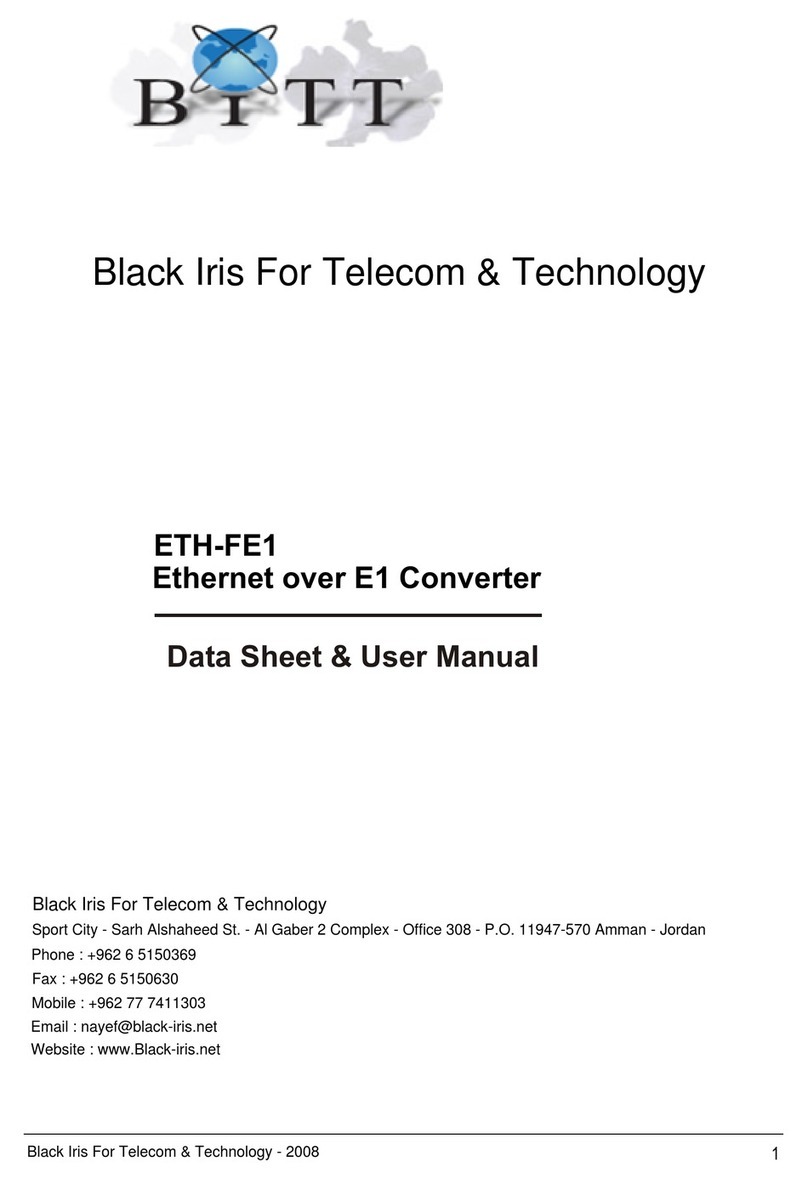 Black Iris For Telecom & Technology ETH-FE1 Data sheet & user manual Black Iris For Telecom & Technology ETH-FE1 Data sheet & user manual