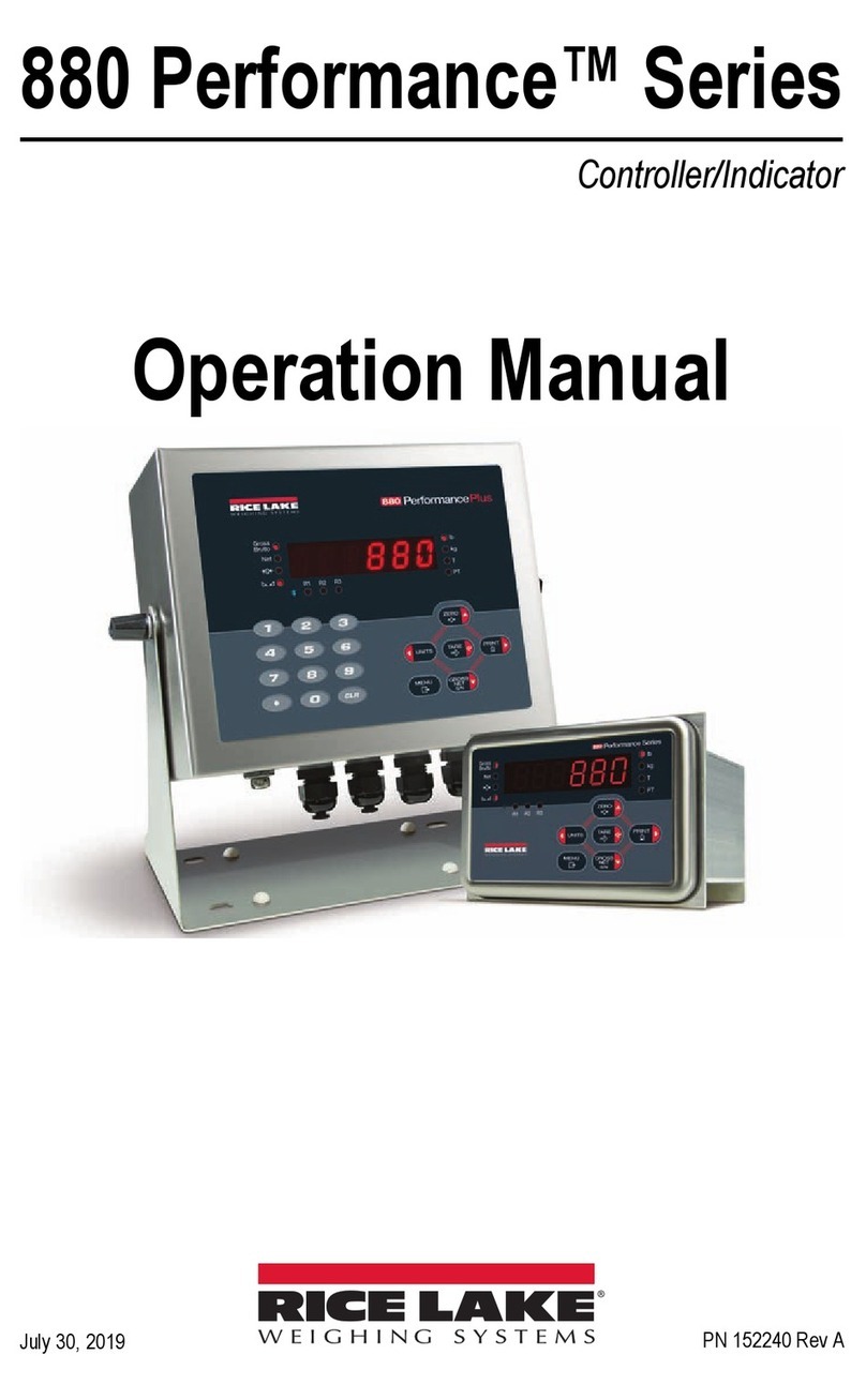 Rice Lake 880 Performance Series Operation manual