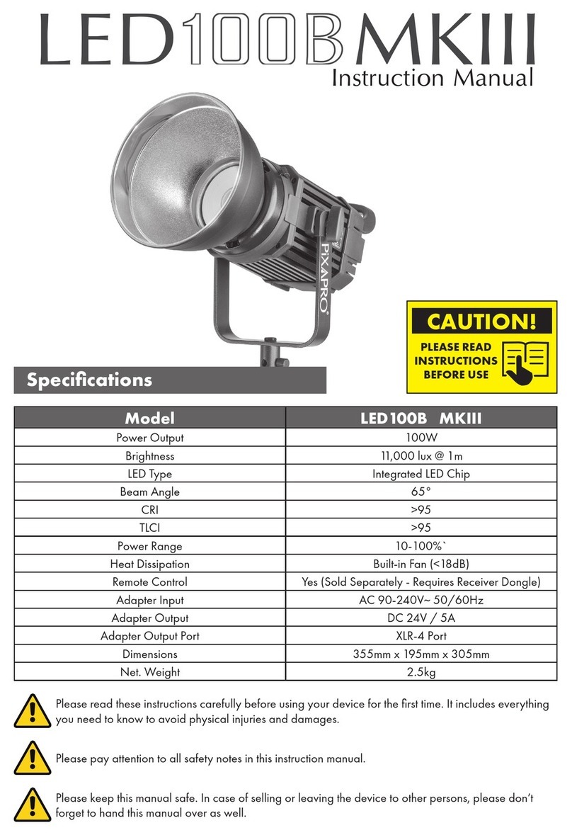 Pixapro LED100B MKIII instruction manual