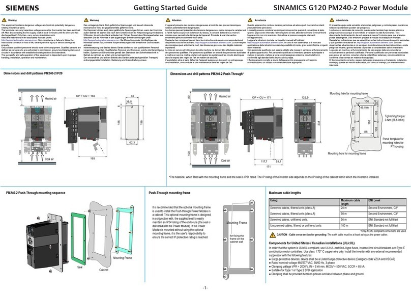 Siemens SINAMICS G120 PM240-2 User manual