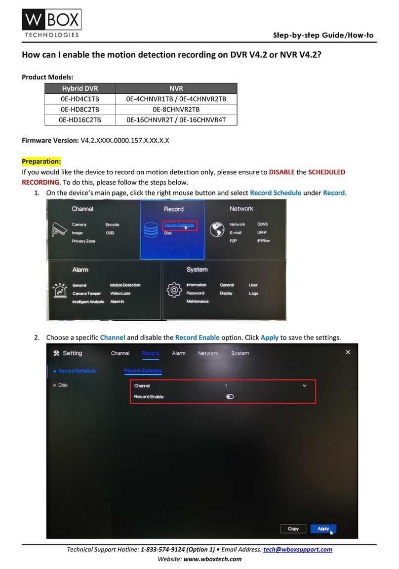 WBOX Technologies 0E-4CHNVR1TB User manual