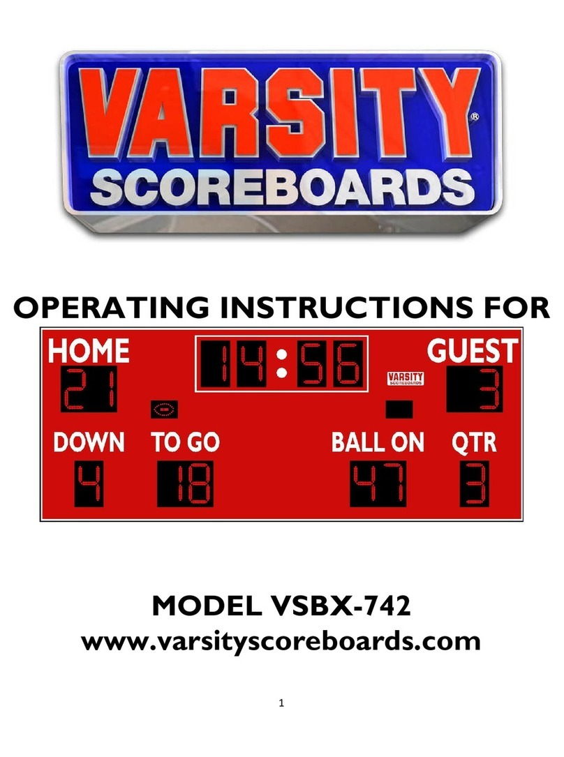 VARSITY Scoreboards VSBX-742 operating instructions