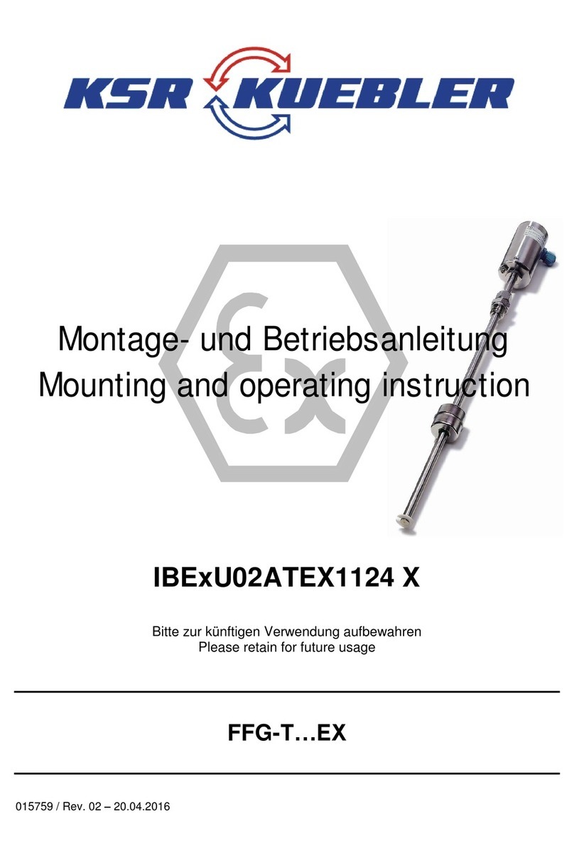 KSR KUEBLER FFG-TxEX Series Mounting and operating instructions