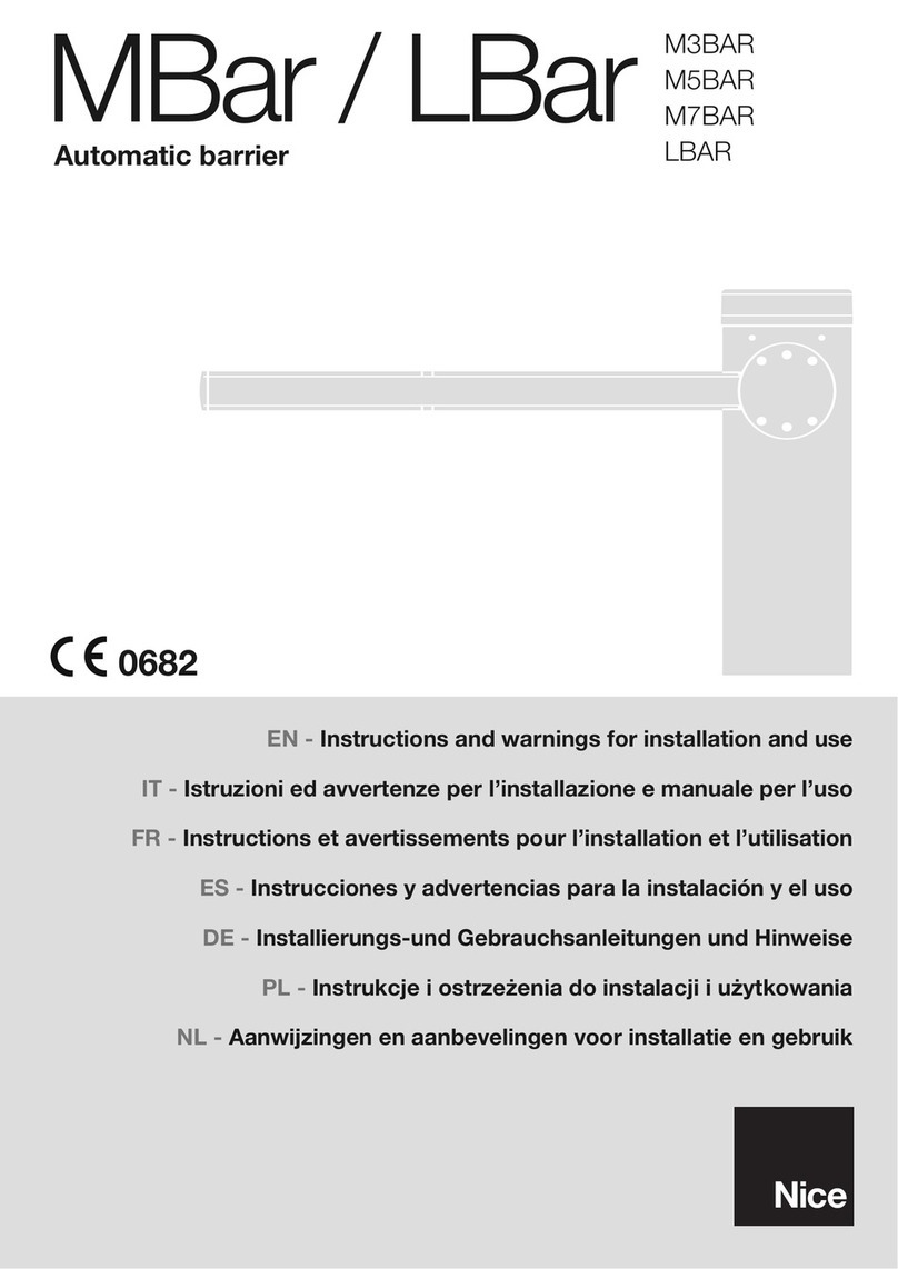 Nice MBar Series Instructions and warnings for installation and use