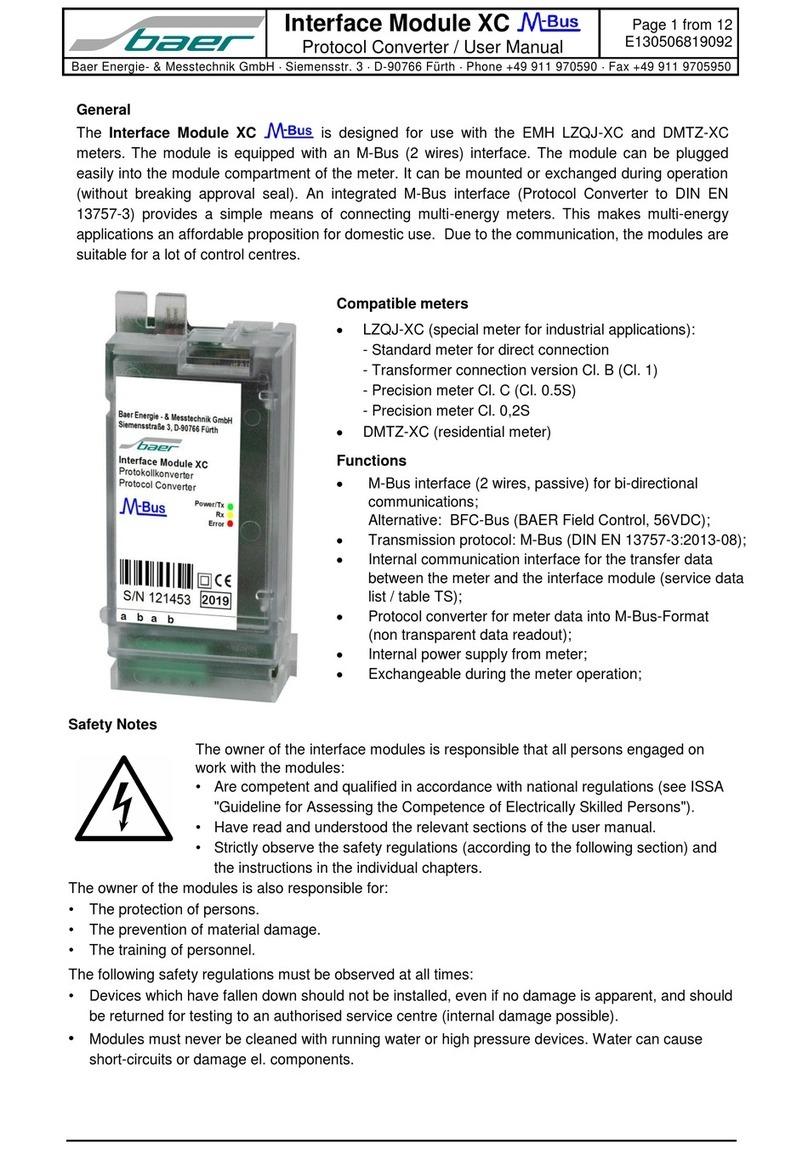Baer Interface Module XC User manual
