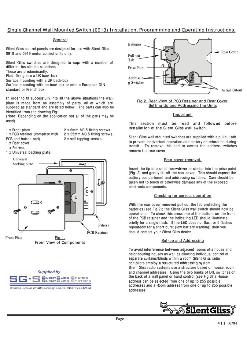 Silent Gliss 0913 Installation, programming and operation instructions