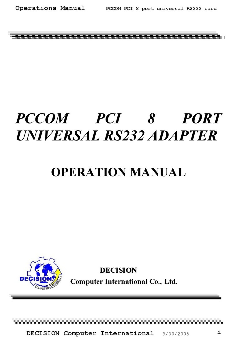 Decision Computer International PCCOM Operation manual Decision Computer International PCCOM Operation manual
