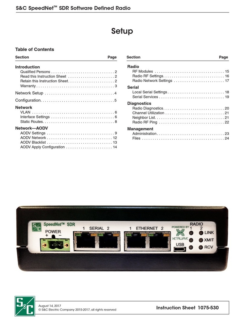 S&C SpeedNet SDR User manual
