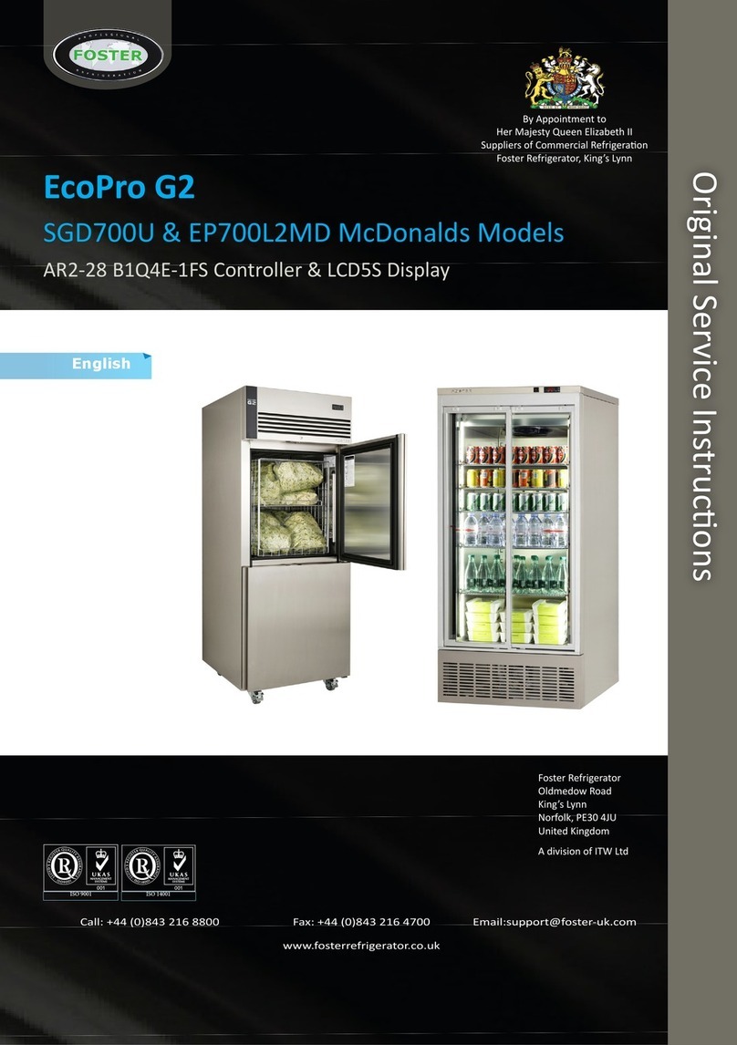 Foster Refrigerator EcoPro G2 SGD700U Original Service Instructions