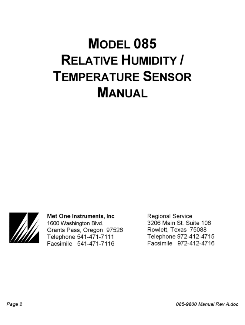 Met One Instruments 085 User manual Met One Instruments 085 User manual