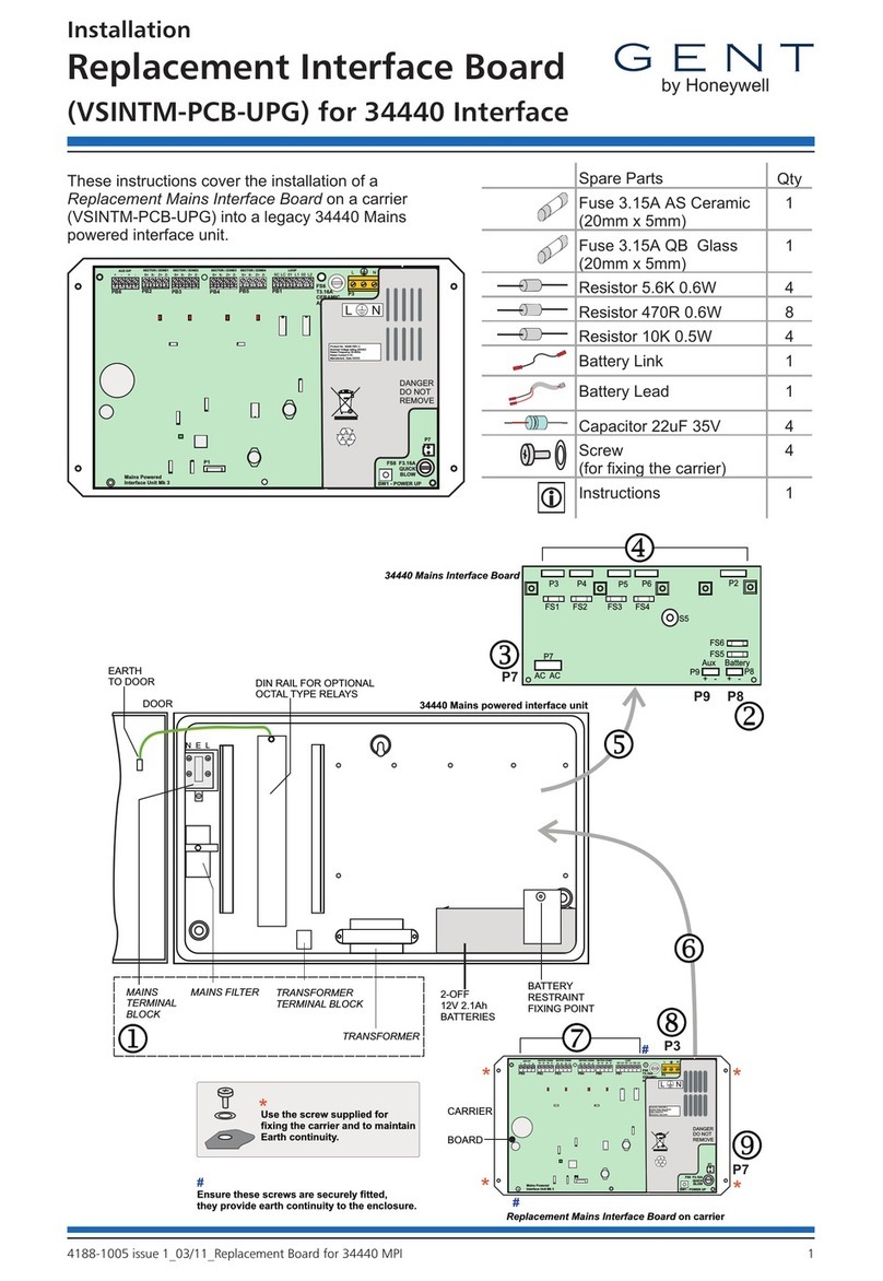 Honeywell GENT VSINTM-PCB-UPG User manual Honeywell GENT VSINTM-PCB-UPG User manual