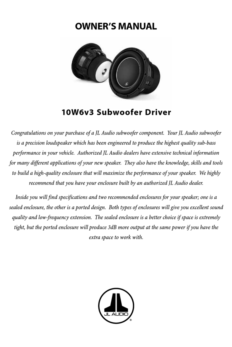 JL Audio 10W6v3 User manual
