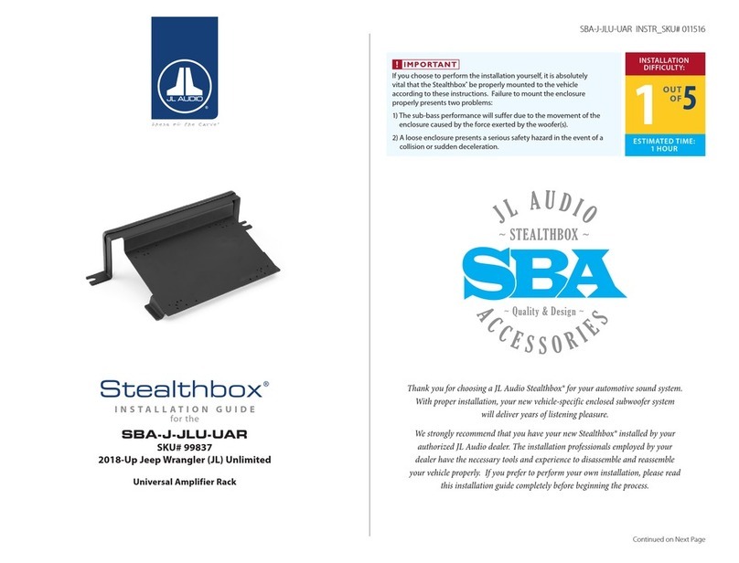 JL Audio Stealthbox SBA-J-JLU-UAR User manual