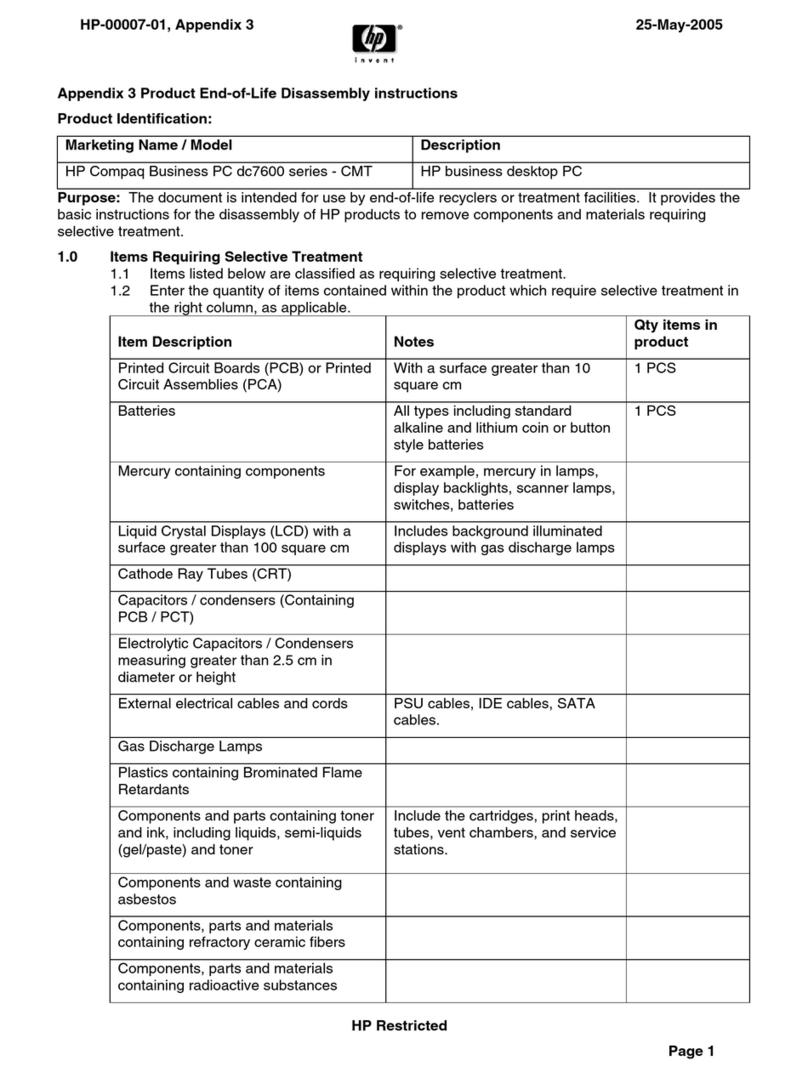 HP Compaq Business PC dc7600 Series Assembly instructions