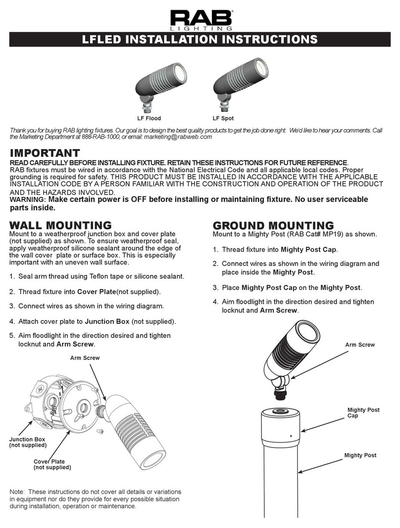 RAB Lighting LFLED Series installation instructions RAB Lighting LFLED Series installation instructions