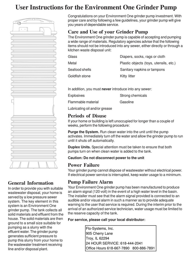 E-one Sewers 1000 Series User instructions