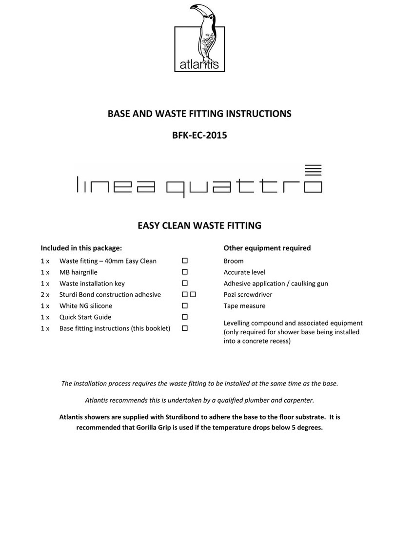 Atlantis Linea Quattro Series Fitting instructions Atlantis Linea Quattro Series Fitting instructions
