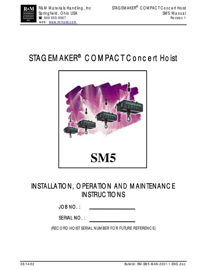 R&M STAGEMAKER SM5 Installation, operation and maintenance instructions