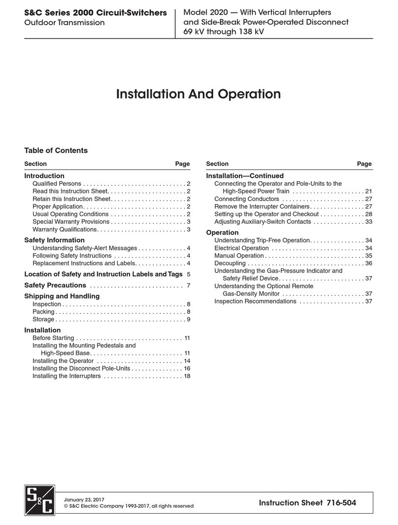 S&C 2000 series Owner's manual