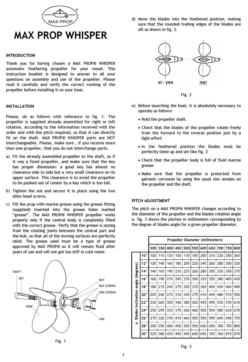 MAX PROP WHISPER 5 BLADES manual